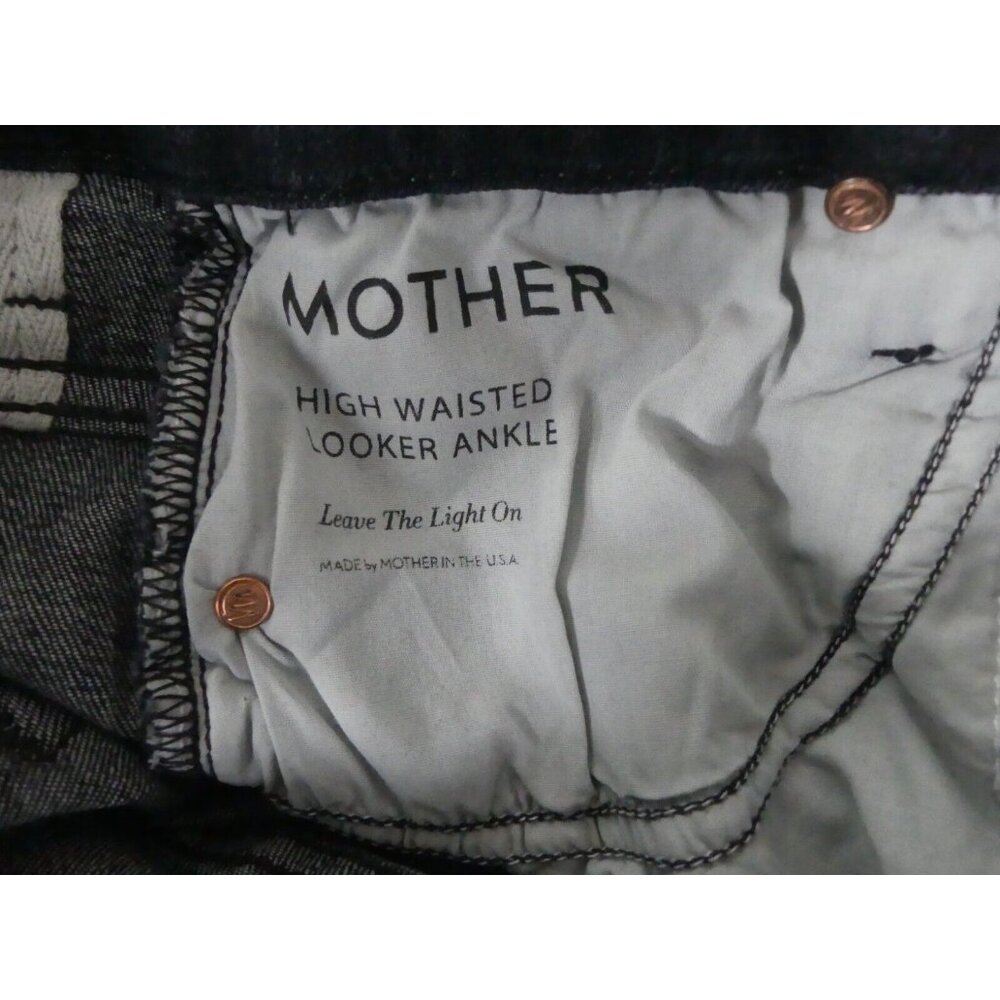 Mother 27 Jeans High Waisted Looker Ankle Leave The Lights On Black - Picture 7 of 9